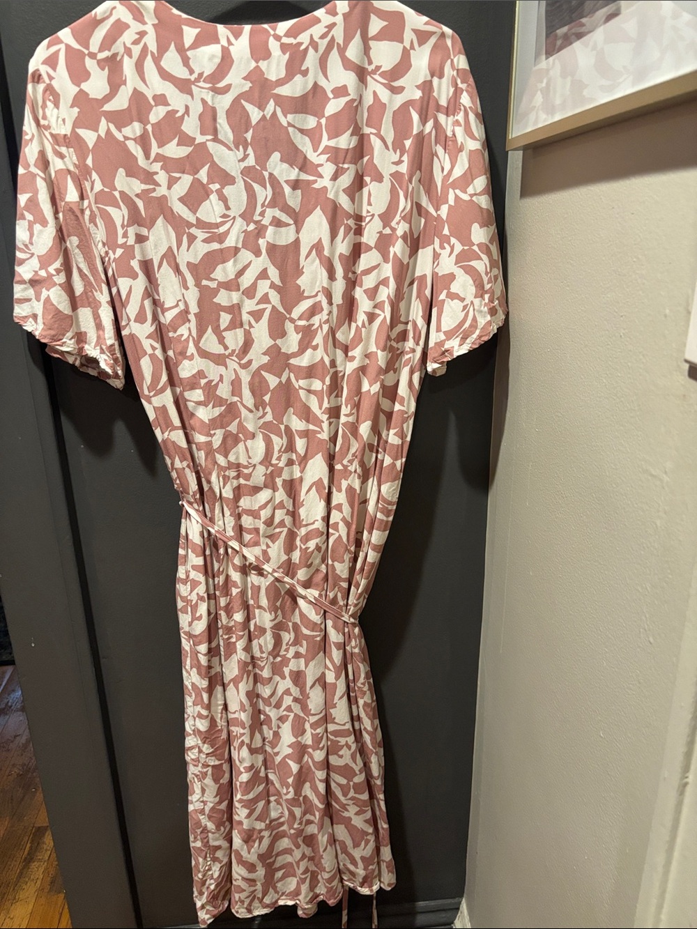 Joe Fresh Pink & White Printed Midi Dress - Picture 3 of 3